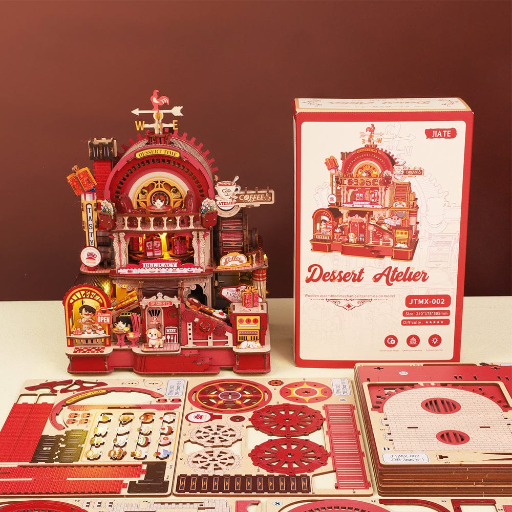 mon puzzle 3d  Puzzle 3D Bois Atelier Dessert Lumineux