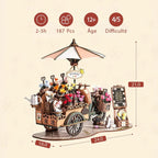 mon puzzle 3d  Puzzle 3D Bois – book nook charrette à fleurs