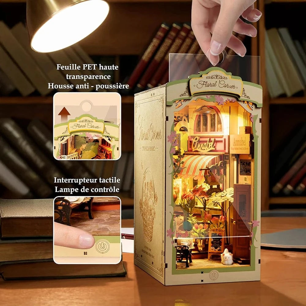 mon puzzle 3d  Puzzle 3D Bois – book nook fleurie de Jardin