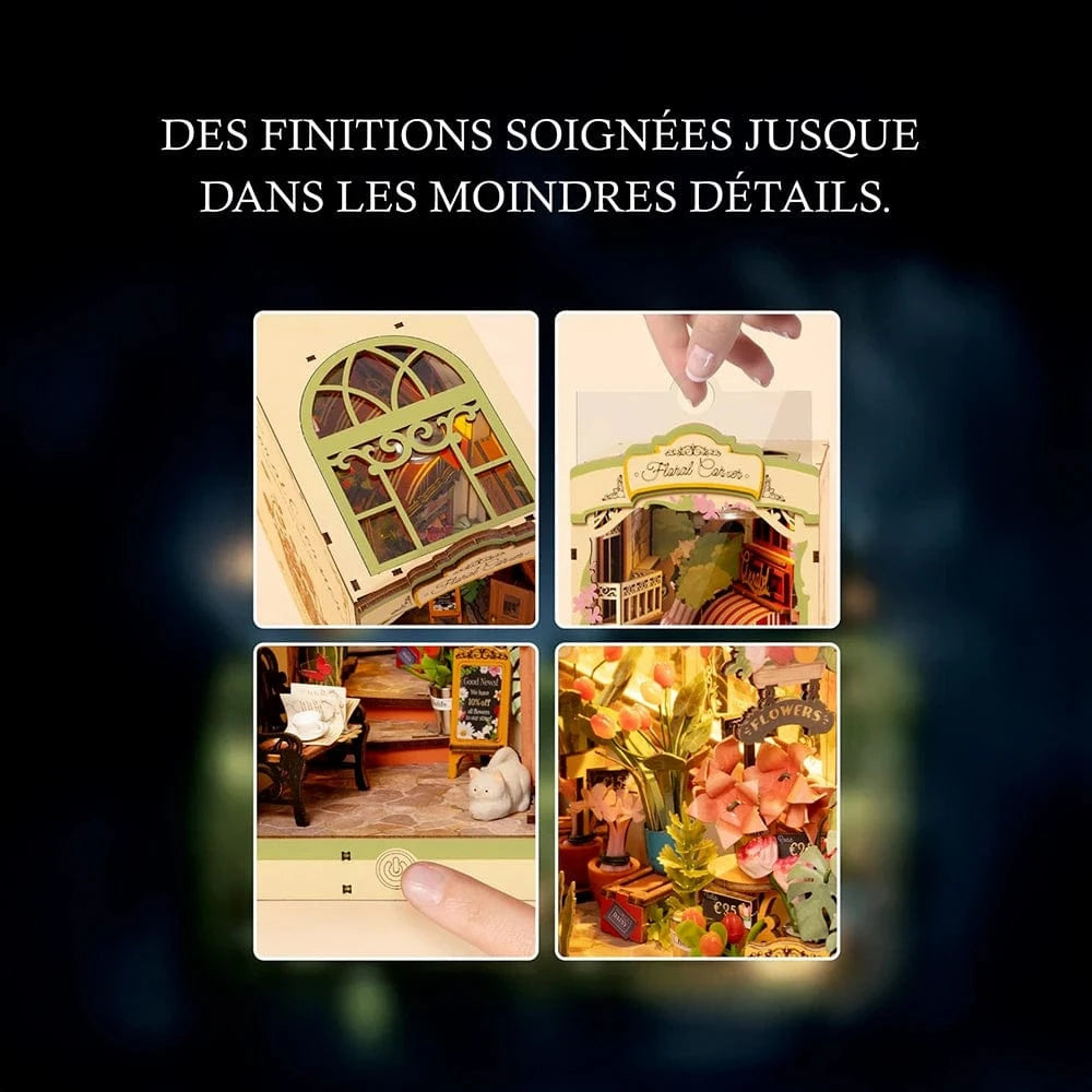 mon puzzle 3d  Puzzle 3D Bois – book nook fleurie de Jardin