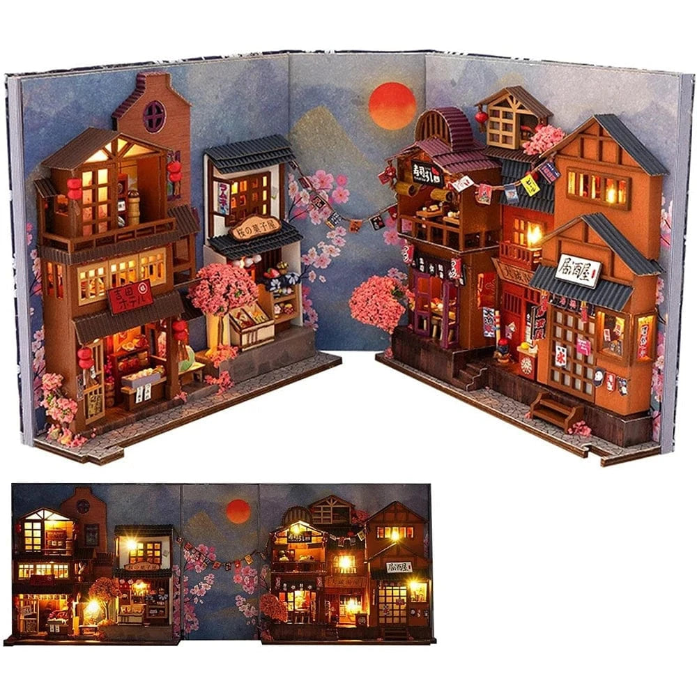 mon puzzle 3d  Puzzle 3D Bois – Book Nook Rue Nocturne