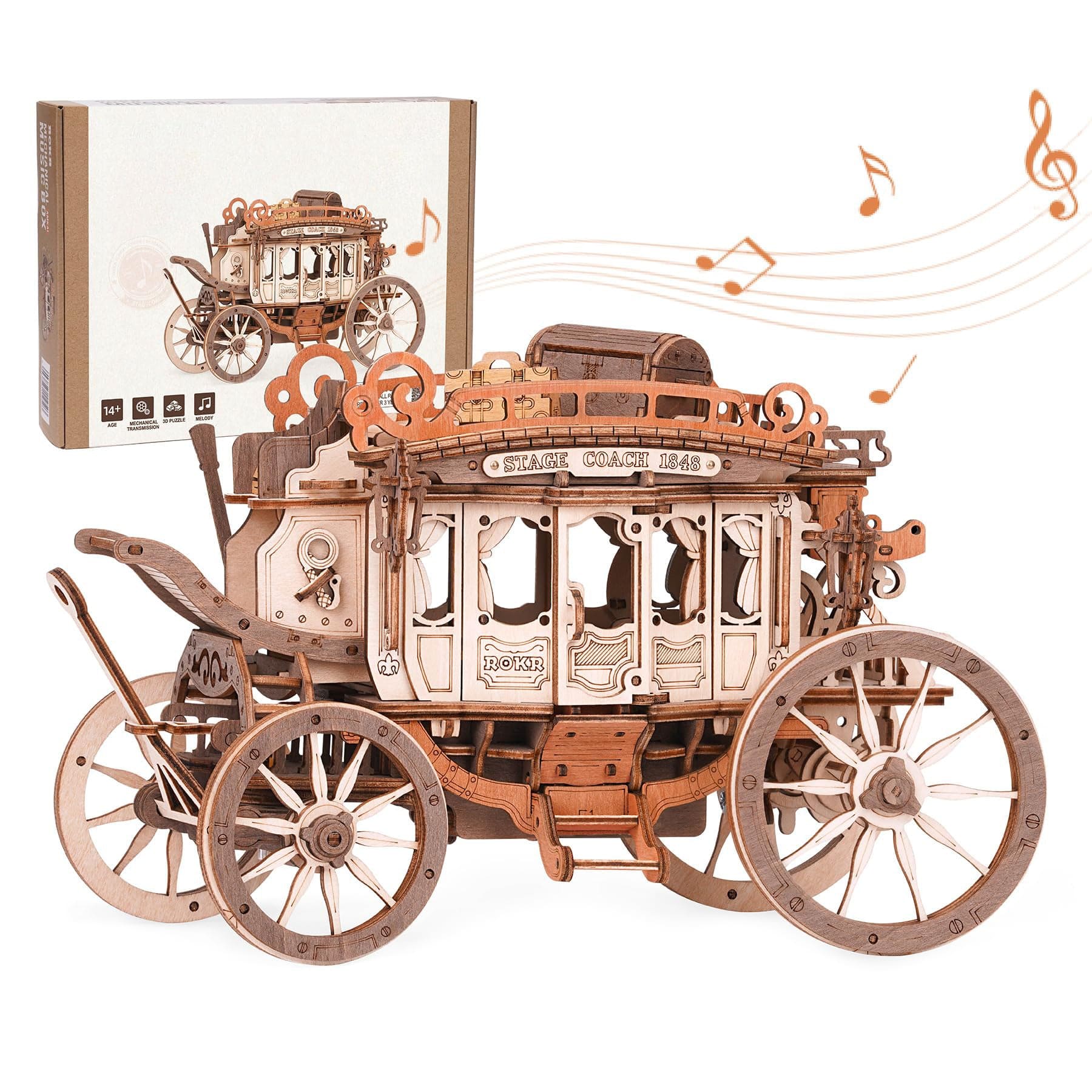 mon puzzle 3d  Puzzle 3D Bois carrosse Boîte Musicale