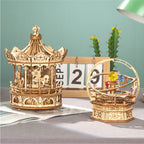 mon puzzle 3d  Puzzle 3D Bois Carrousel Rotatif Musical