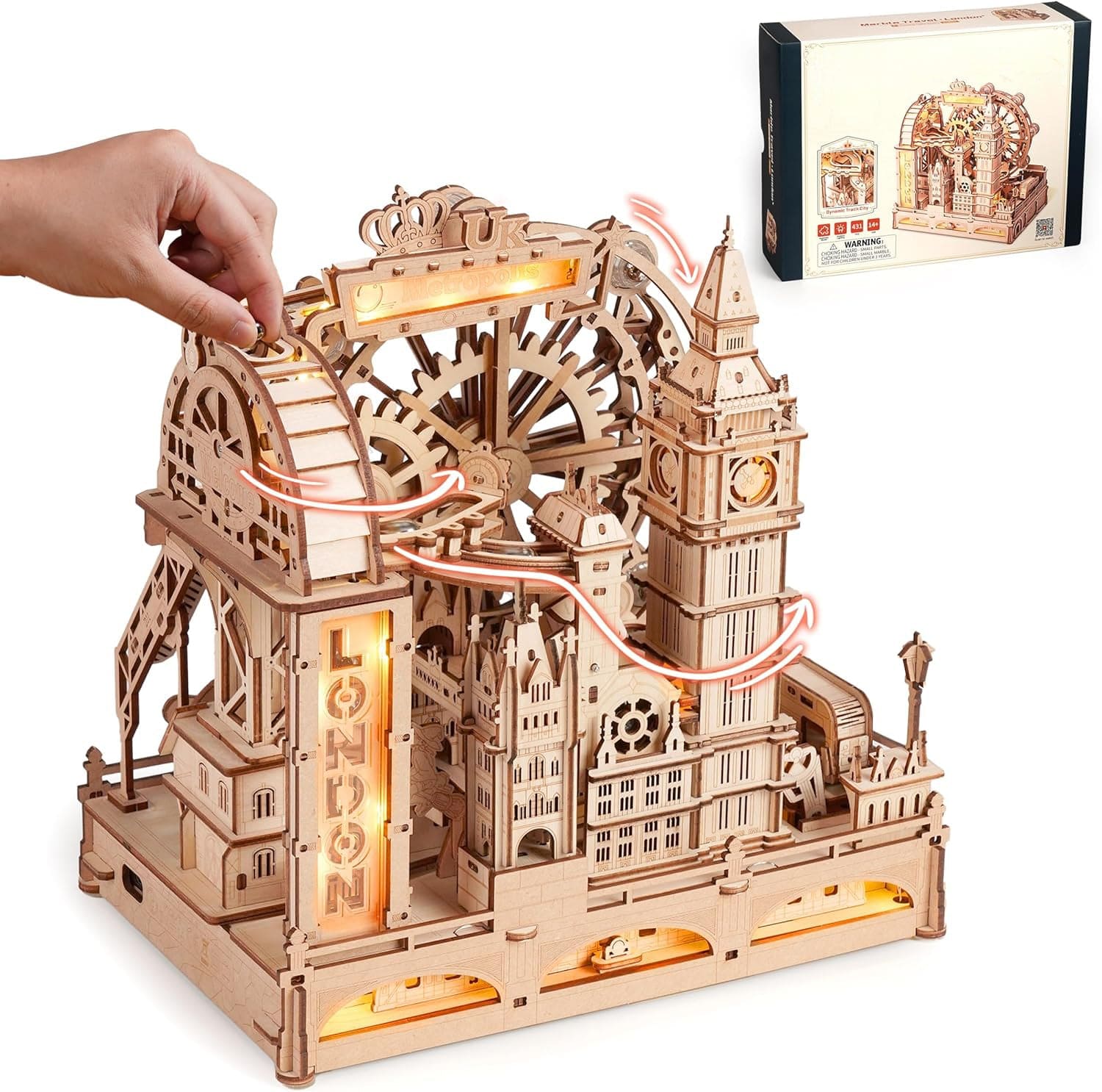 mon puzzle 3d  Puzzle 3D Bois Circuit Billes Londres Miniature