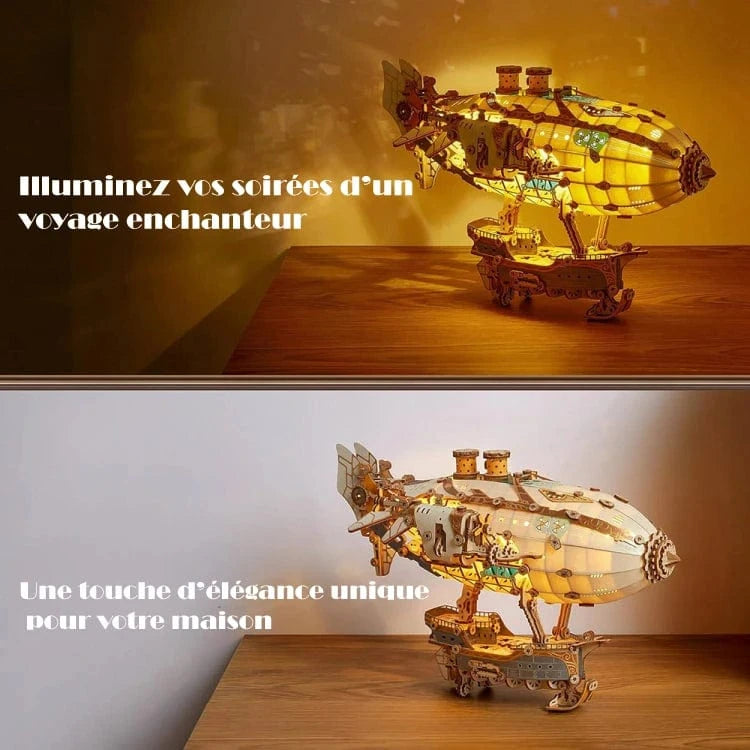 mon puzzle 3d  Puzzle 3D Bois - Dirigeable Fantastique lumineux