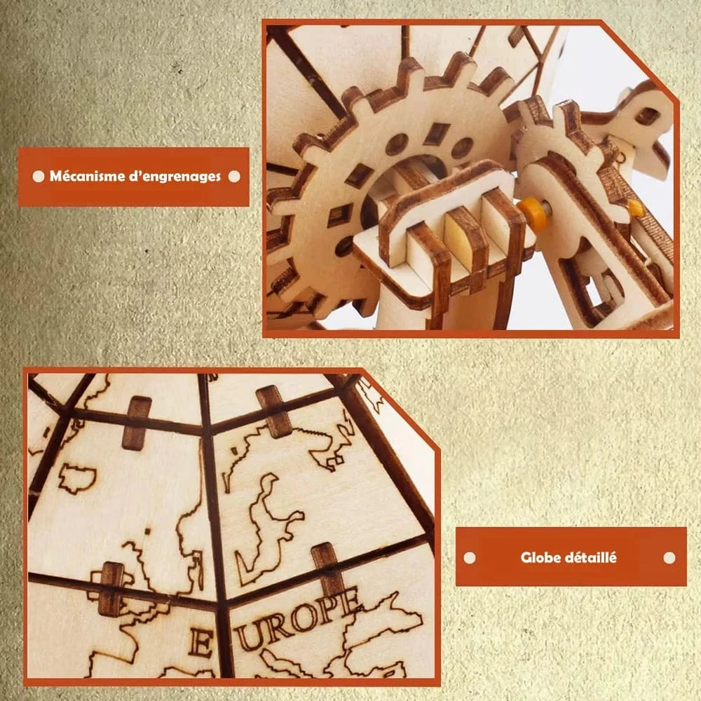 mon puzzle 3d  Puzzle 3D Bois Globe Classique