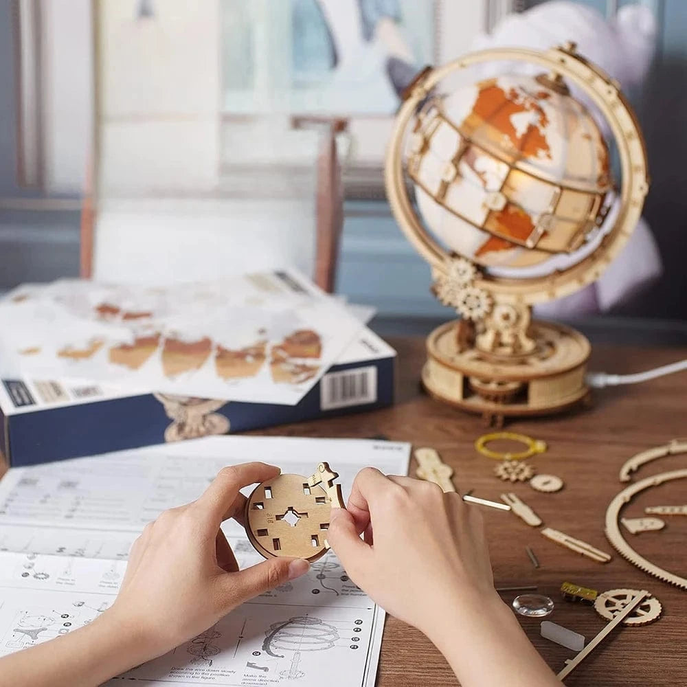 mon puzzle 3d  Puzzle 3D Bois Globe Mécanique