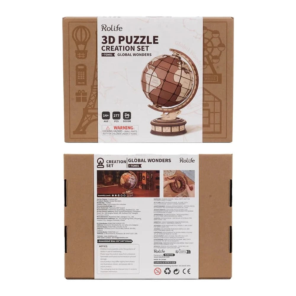 mon puzzle 3d  Puzzle 3D Bois Globe Vintage