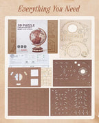 mon puzzle 3d  Puzzle 3D Bois Globe Vintage
