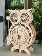 mon puzzle 3d  Puzzle 3D Bois Horloge Hibou