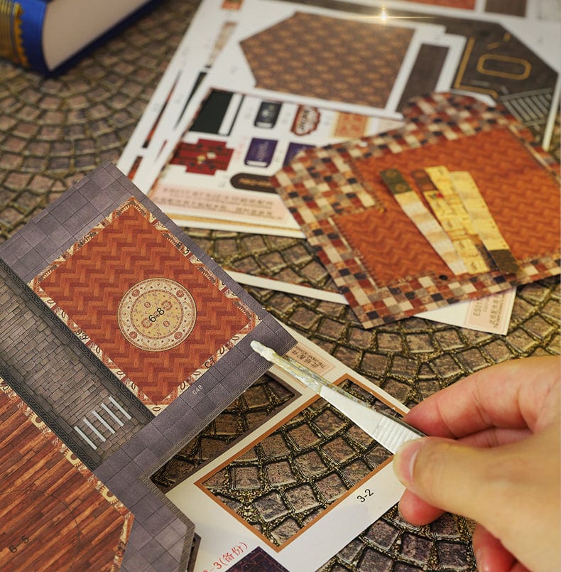 mon puzzle 3d  Puzzle 3D Bois Librairie Miniature Lumineuse