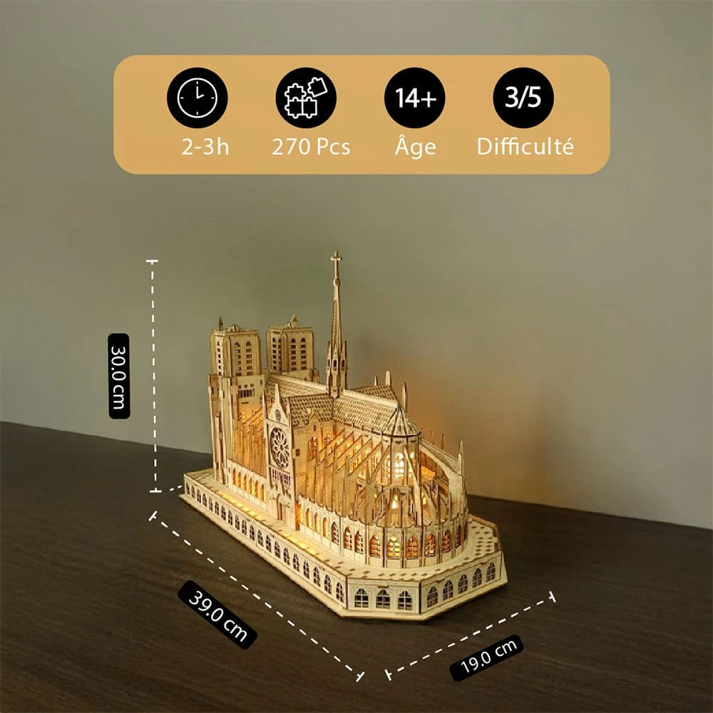 mon puzzle 3d  Puzzle 3D Bois Notre-Dame de Paris Lumière