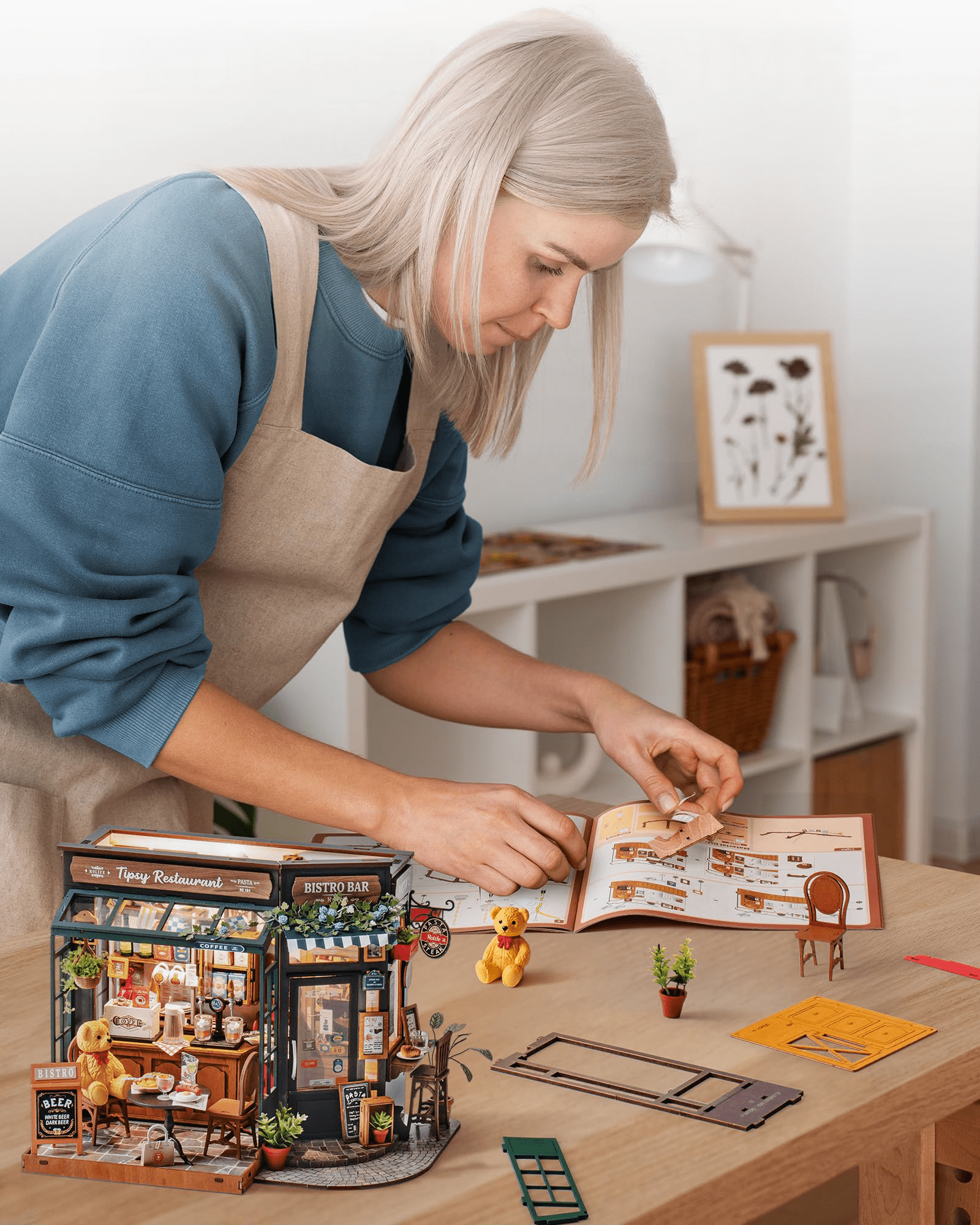 mon puzzle 3d  Puzzle 3D Bois Restaurant Bistro Miniature