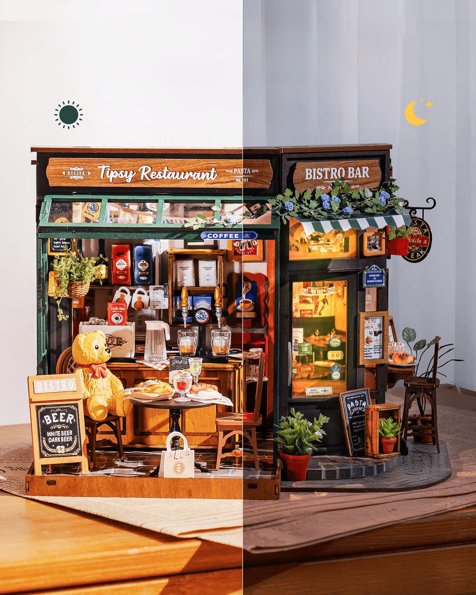 mon puzzle 3d  Puzzle 3D Bois Restaurant Bistro Miniature