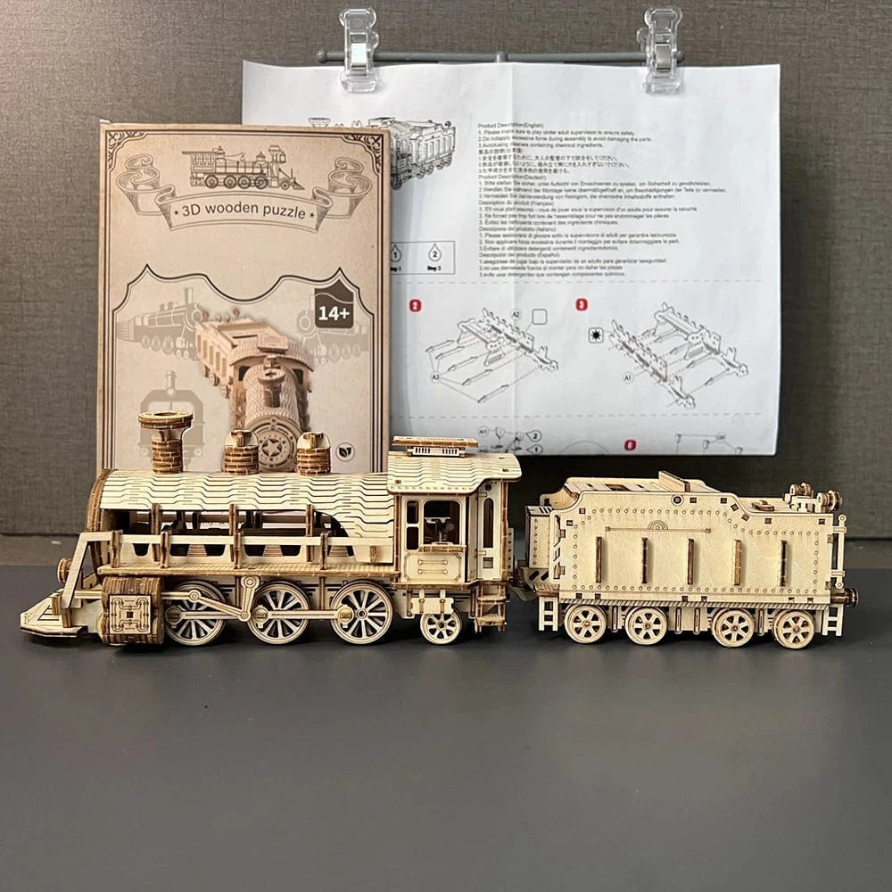 mon puzzle 3d  Puzzle 3D bois train - Locomotive à vapeur