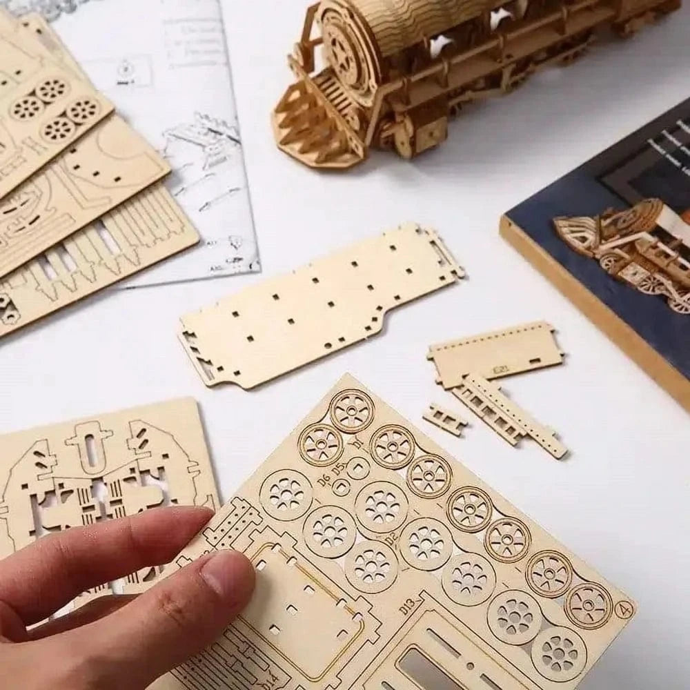 mon puzzle 3d  Puzzle 3D bois train - Locomotive à vapeur