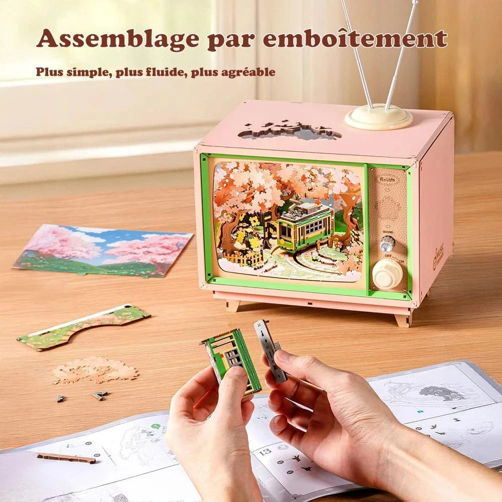 mon puzzle 3d  Puzzle 3D Bois – TV vintage