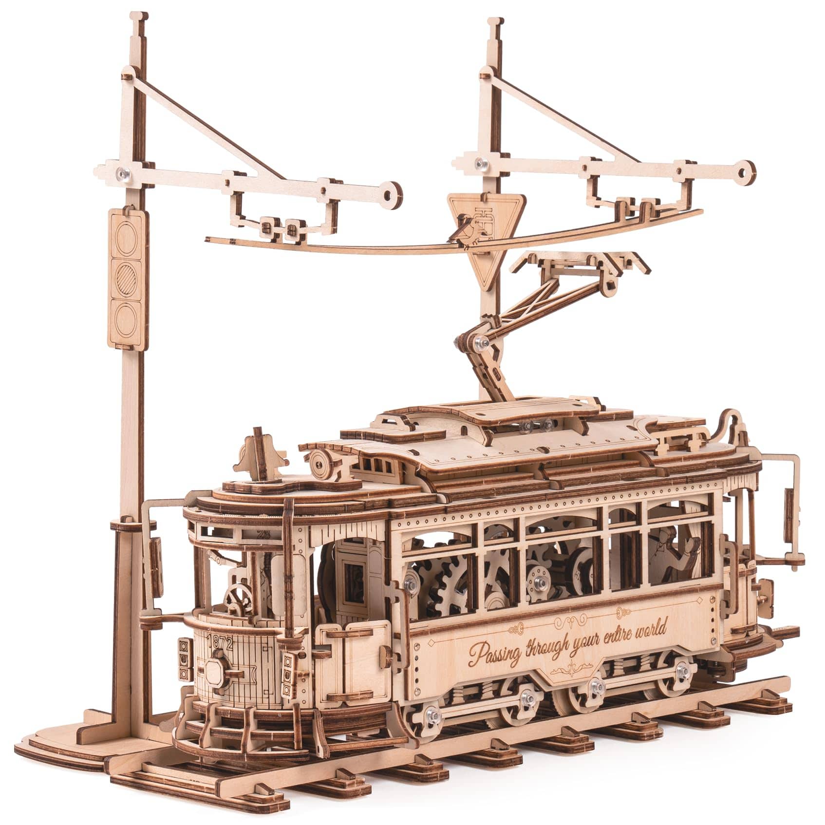 mon puzzle 3d  Tramway Puzzle 3D Bois Véhicule Steampunk - Tramway / Dirigeable Fantastique