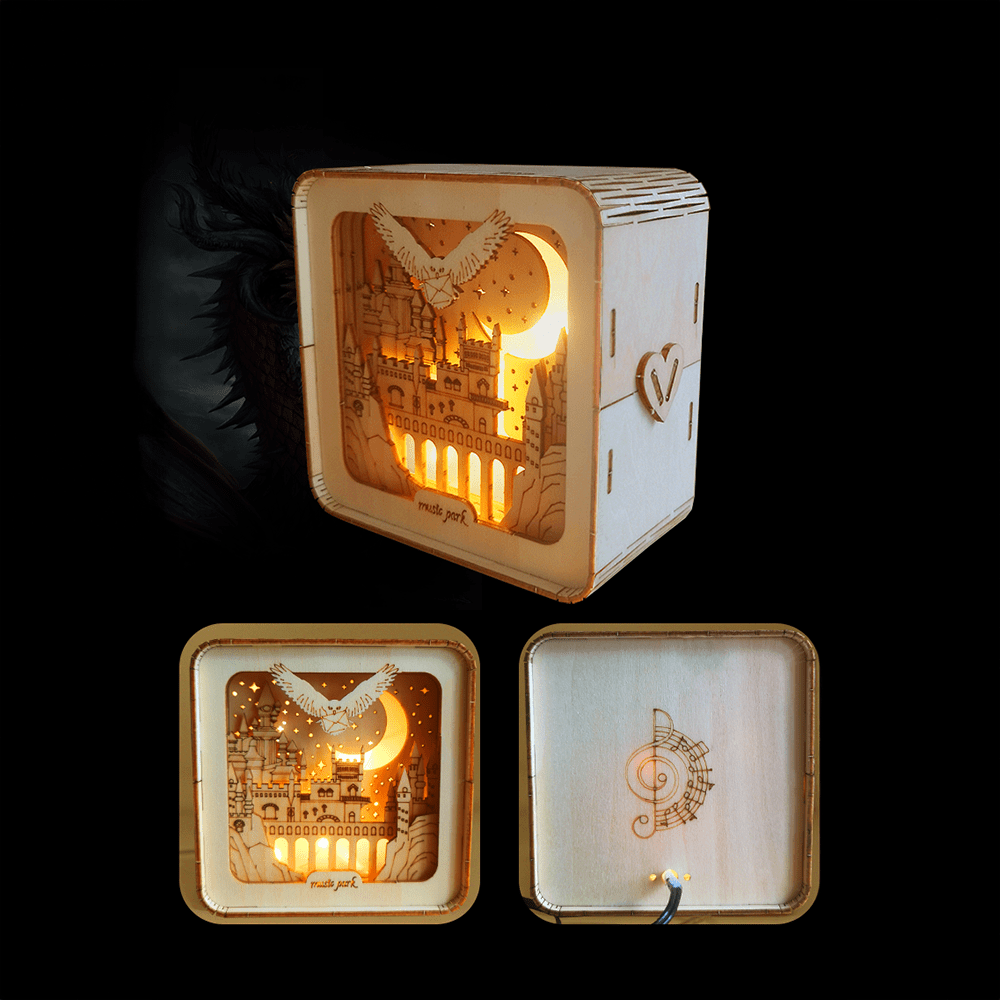 mon puzzle 3d  Château Chouette Puzzle 3D Bois Veilleuse Décorative