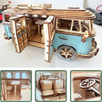 mon puzzle 3d  Puzzle 3D bois Voiture Van Vintage