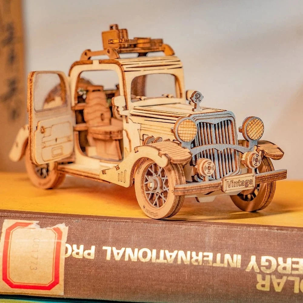 mon puzzle 3d  Puzzle 3D bois Voiture vintage