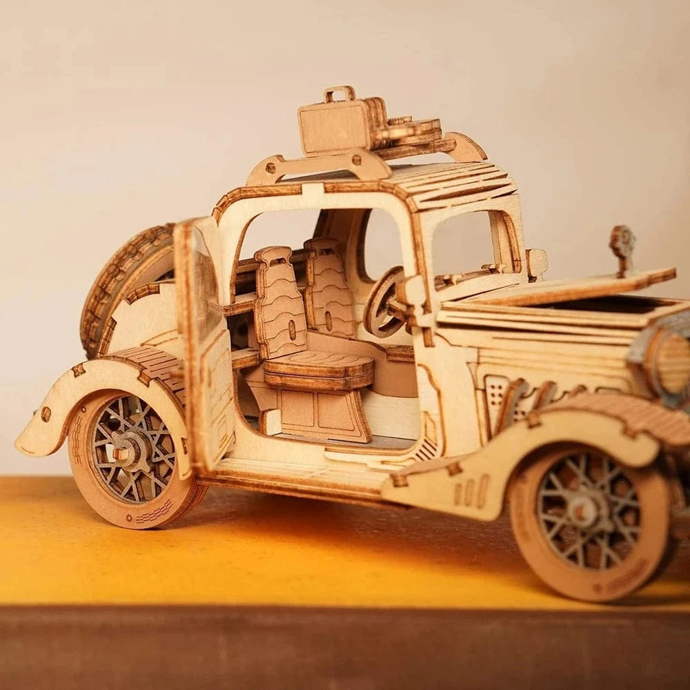mon puzzle 3d  Puzzle 3D bois Voiture vintage