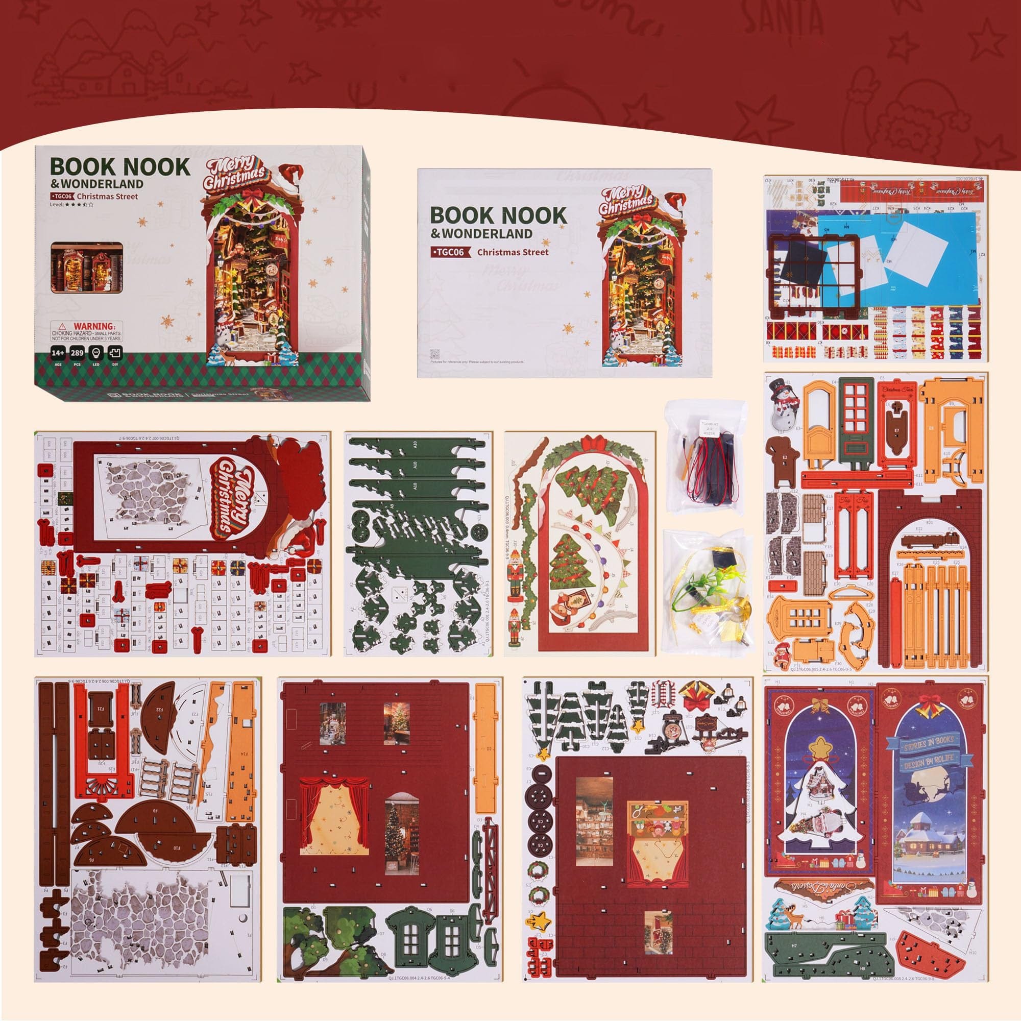 mon puzzle 3d  Puzzle 3D Book Nook Maison de Noël Lumineuse