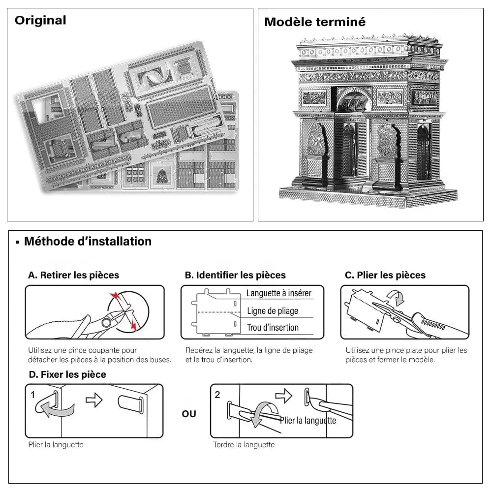 mon puzzle 3d  Puzzle 3D Métal Arc de Triomphe - Maquette Monument de Paris