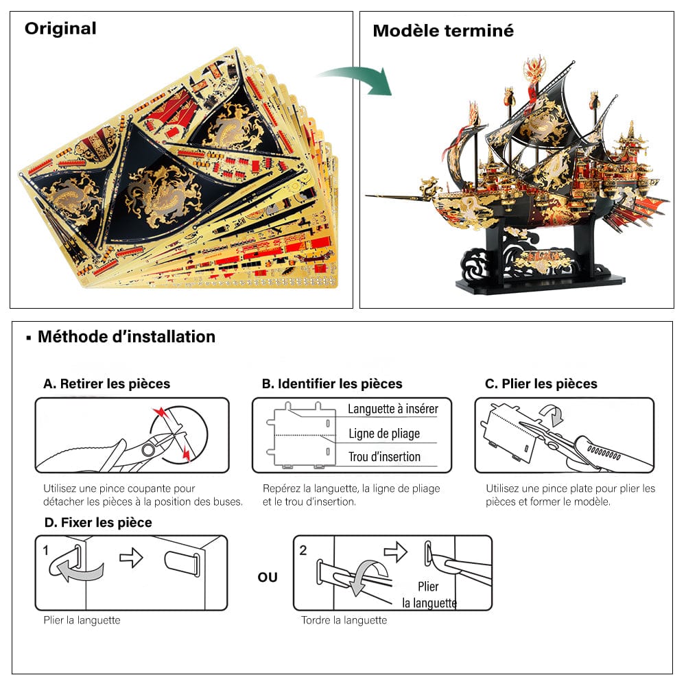 mon puzzle 3d  Puzzle 3D Métal bateau imperial