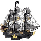 mon puzzle 3d  Puzzle 3D metal Bateau pirate - Maquette noire et or