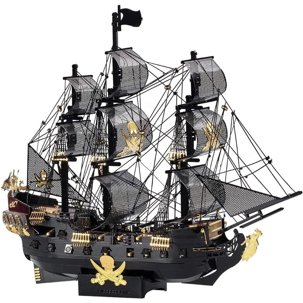 mon puzzle 3d  Puzzle 3D metal Bateau pirate - Maquette noire et or