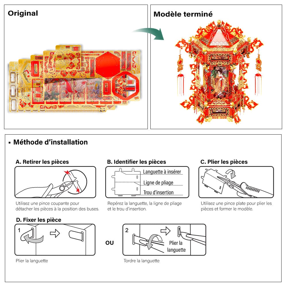mon puzzle 3d  Puzzle 3D Métal Carrosse de Mariée Rouge