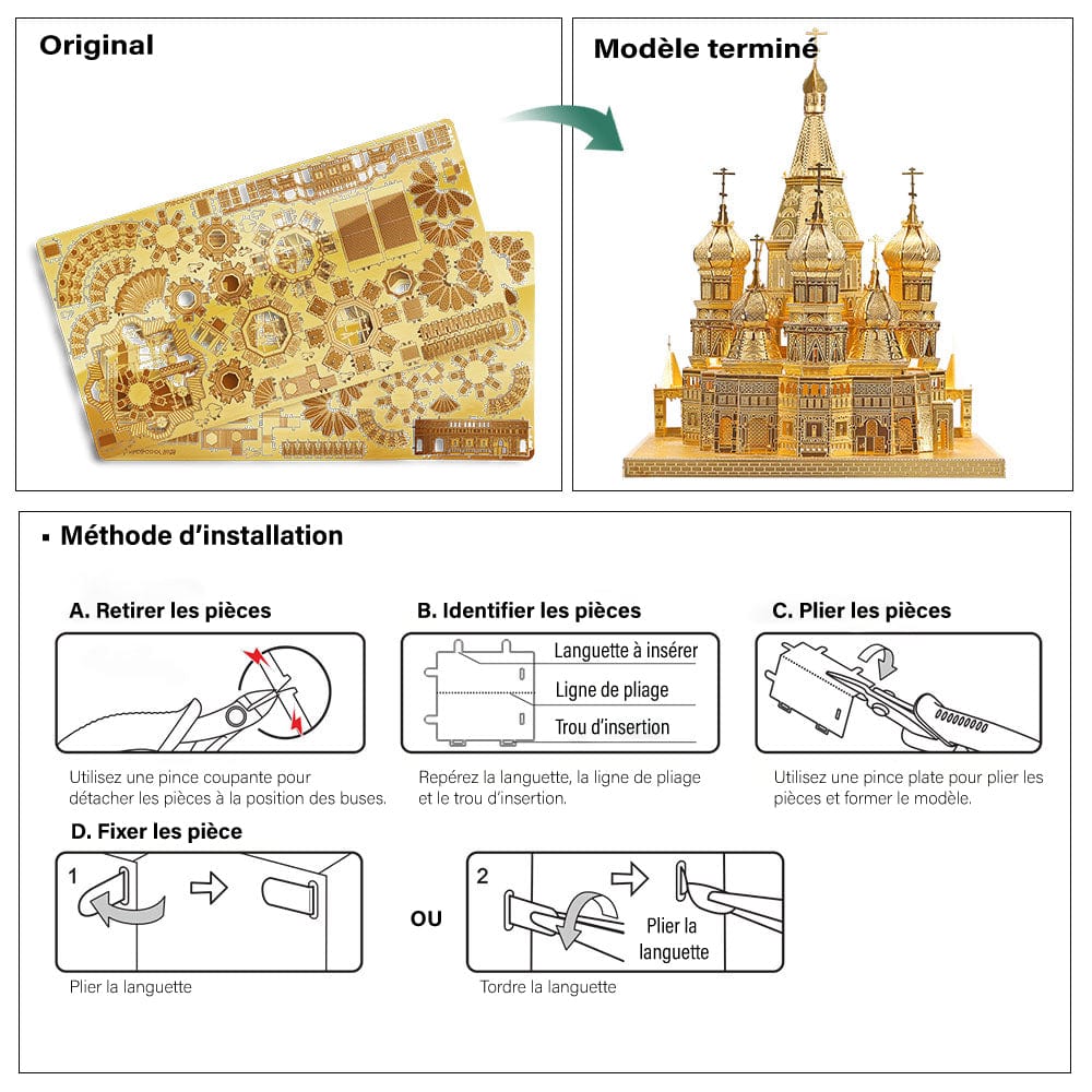 mon puzzle 3d  Puzzle 3D Métal Cathédrale Saint-Basile