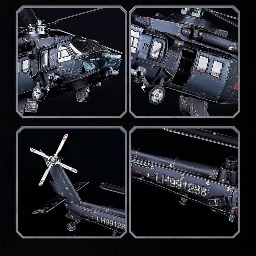 mon puzzle 3d  Puzzle 3D mètal Hélicoptère militaire - Black Hawk