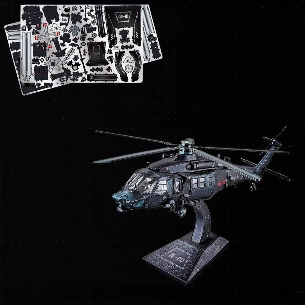 mon puzzle 3d  Puzzle 3D mètal Hélicoptère militaire - Black Hawk