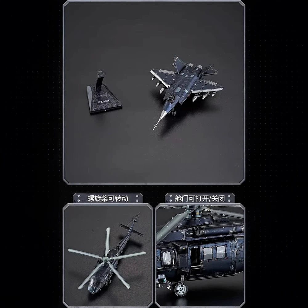 mon puzzle 3d  Puzzle 3D mètal Hélicoptère militaire - Black Hawk