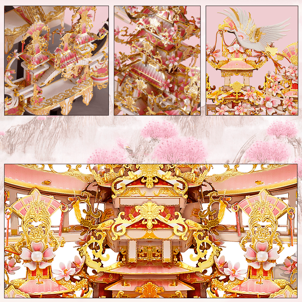 mon puzzle 3d  Puzzle 3D Métal Jardin Fleurs de Pêcher