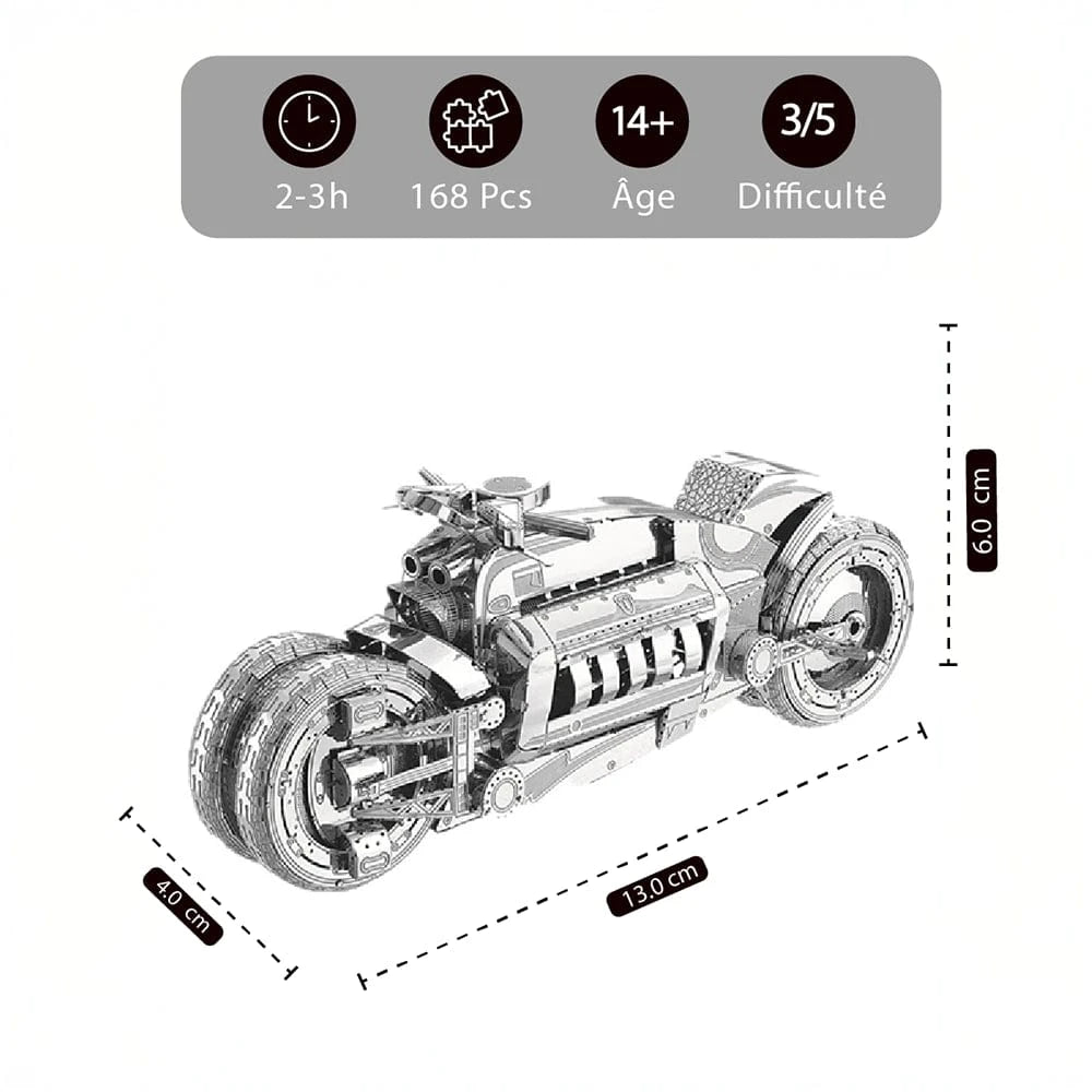 mon puzzle 3d  Puzzle 3D Métal – Moto Futuriste Double Roues