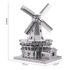 mon puzzle 3d  Argent Puzzle 3D Métal Moulin Hollandais
