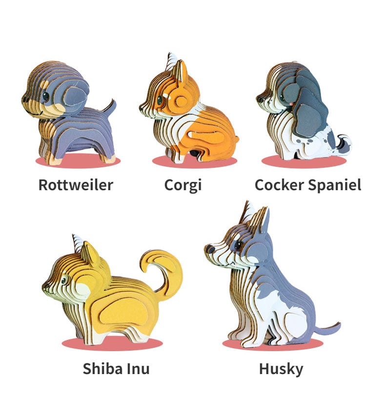 mon puzzle 3d  Puzzle 3D Papier Chiot pour Enfants