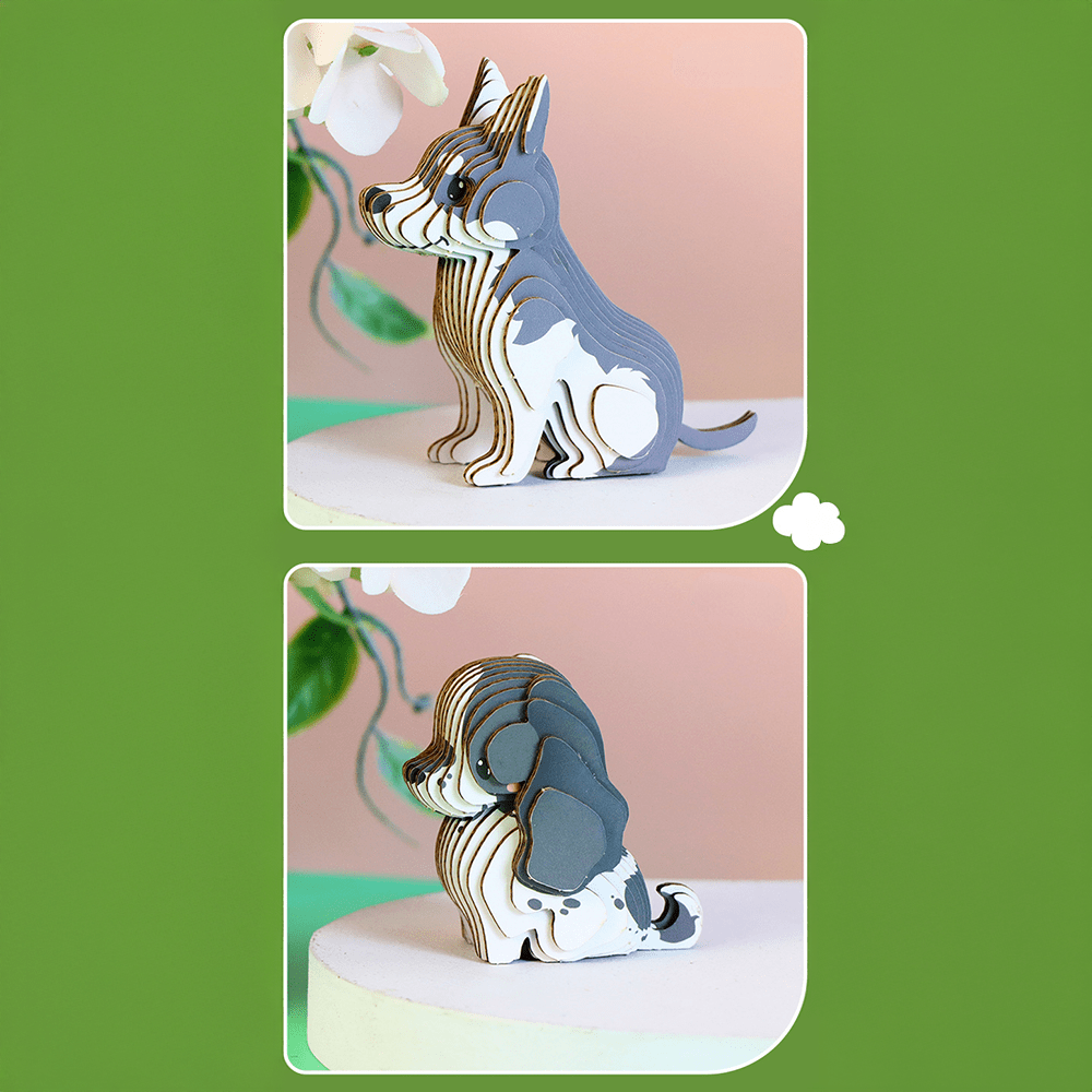 mon puzzle 3d  Puzzle 3D Papier Chiot pour Enfants